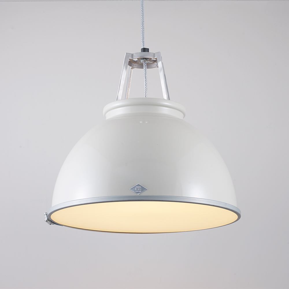 Original Btc Titan Pendant Size 3 Putty Grey White Interior Etched Glass Diffuser Designer Pendant Lighting