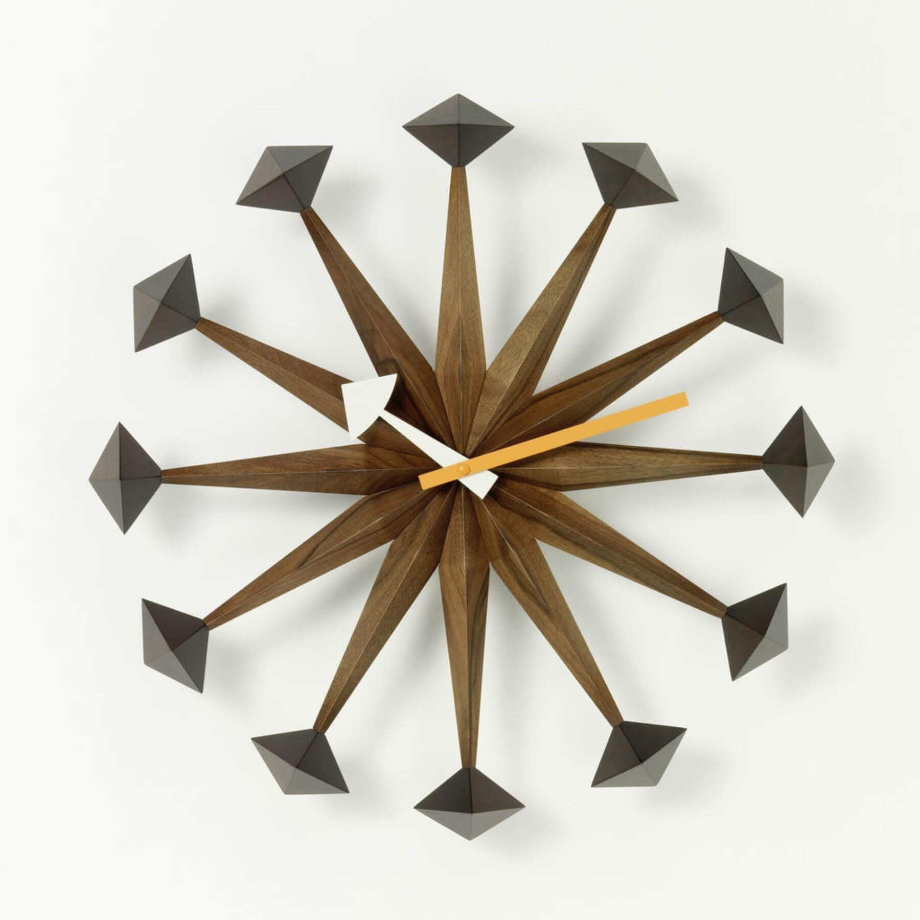 Vitra Polygon Wall Clock Wood Dark Wood