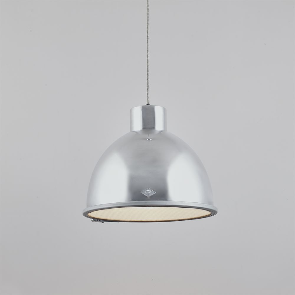 Original Btc Giant Pendant Medium Natural Aluminium With Wired Glass Silver Designer Pendant Lighting