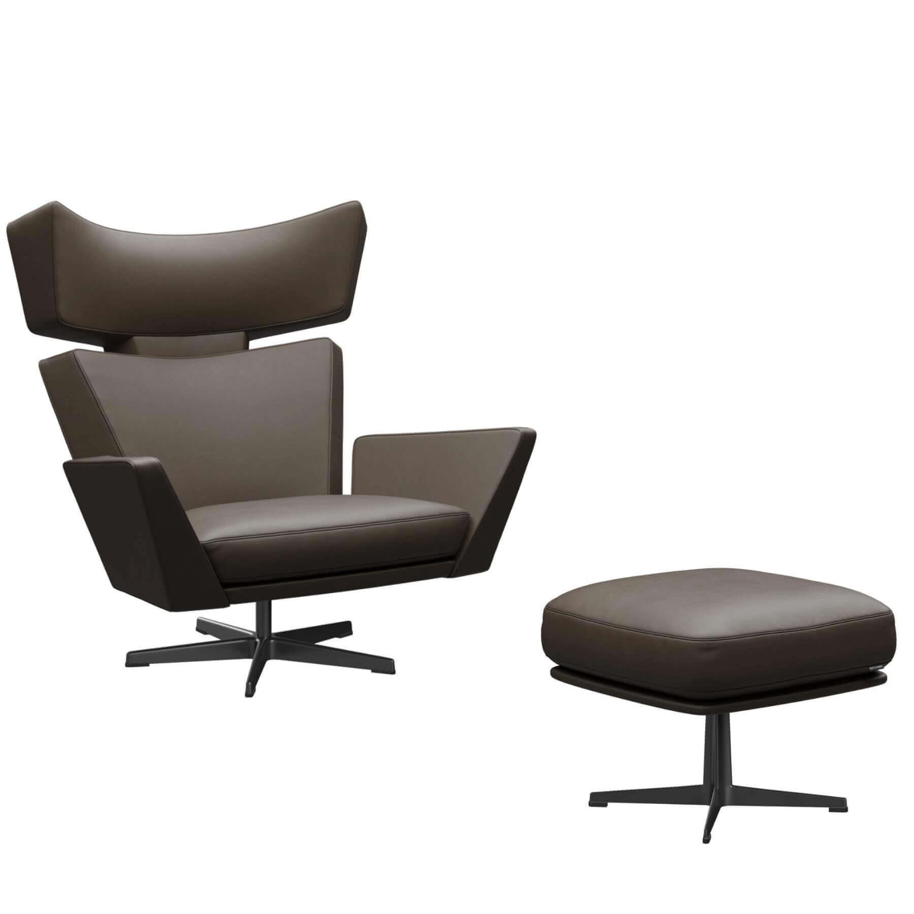 Fritz Hansen Oksen Lounge Chair Essential Stone Black Base With Ottoman Designer Furniture From Holloways Of Ludlow