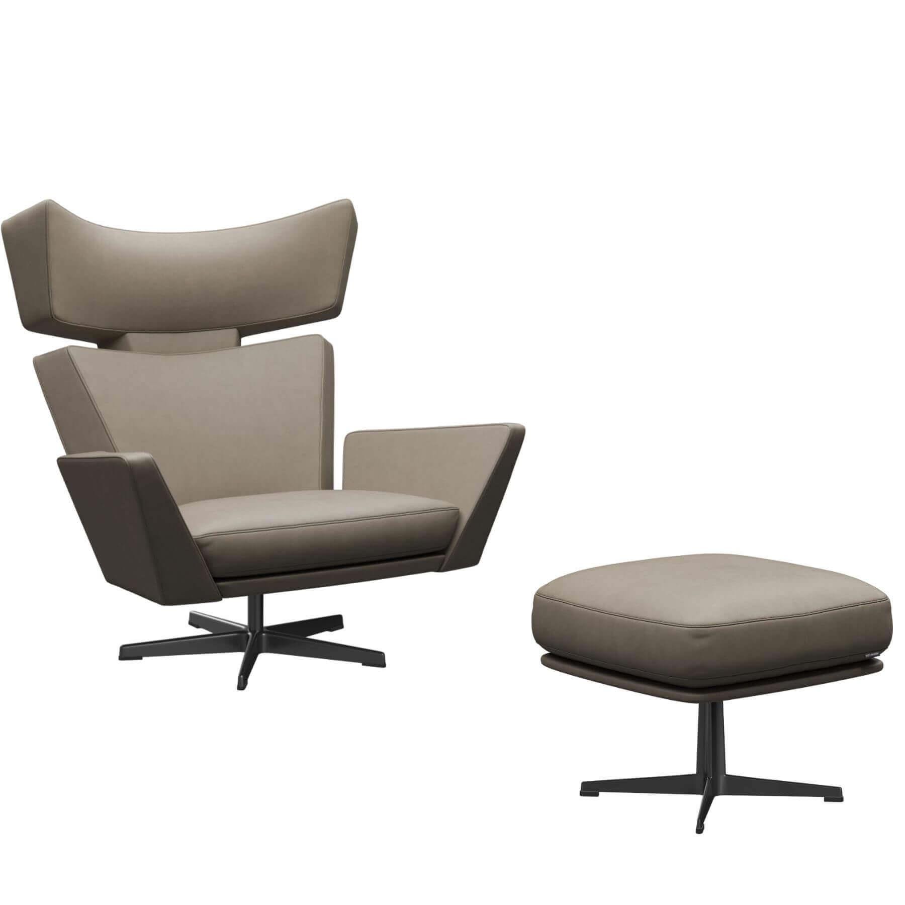 Fritz Hansen Oksen Lounge Chair Essential Light Grey Black Base With Ottoman Designer Furniture From Holloways Of Ludlow