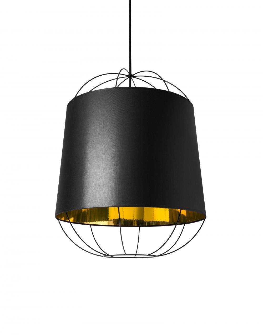 Petite Friture Lanterna Pendant Medium Black Gold Designer Pendant Lighting