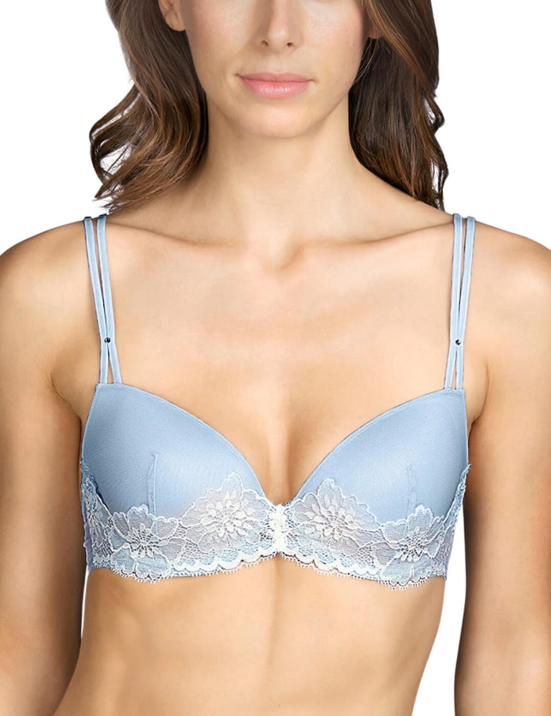 Feel beautiful in this plunge bra from Andres Sarda's Eden Rock collection. Elegant double straps with crystal detail can either be worn straight over the shoulder or crossed in the back. Hook and eye closure and adjustable straps ensure you can find the right fit and offer an amazing amount of support. The padded cups give a naturally rounded shape and create an amazing cleavage. Delicate lace on the cups adds a subtle elegance to a gorgeous bra.  Padded Delicate lace Double straps with crystal detail Adjustable multiway straps Hook and eye closure Composition: 48% Polyester &pipe; 44% Polyamide &pipe; 8% Elastane  Listed in UK sizes  49198-89161-1191554 3308516  Padded Bra