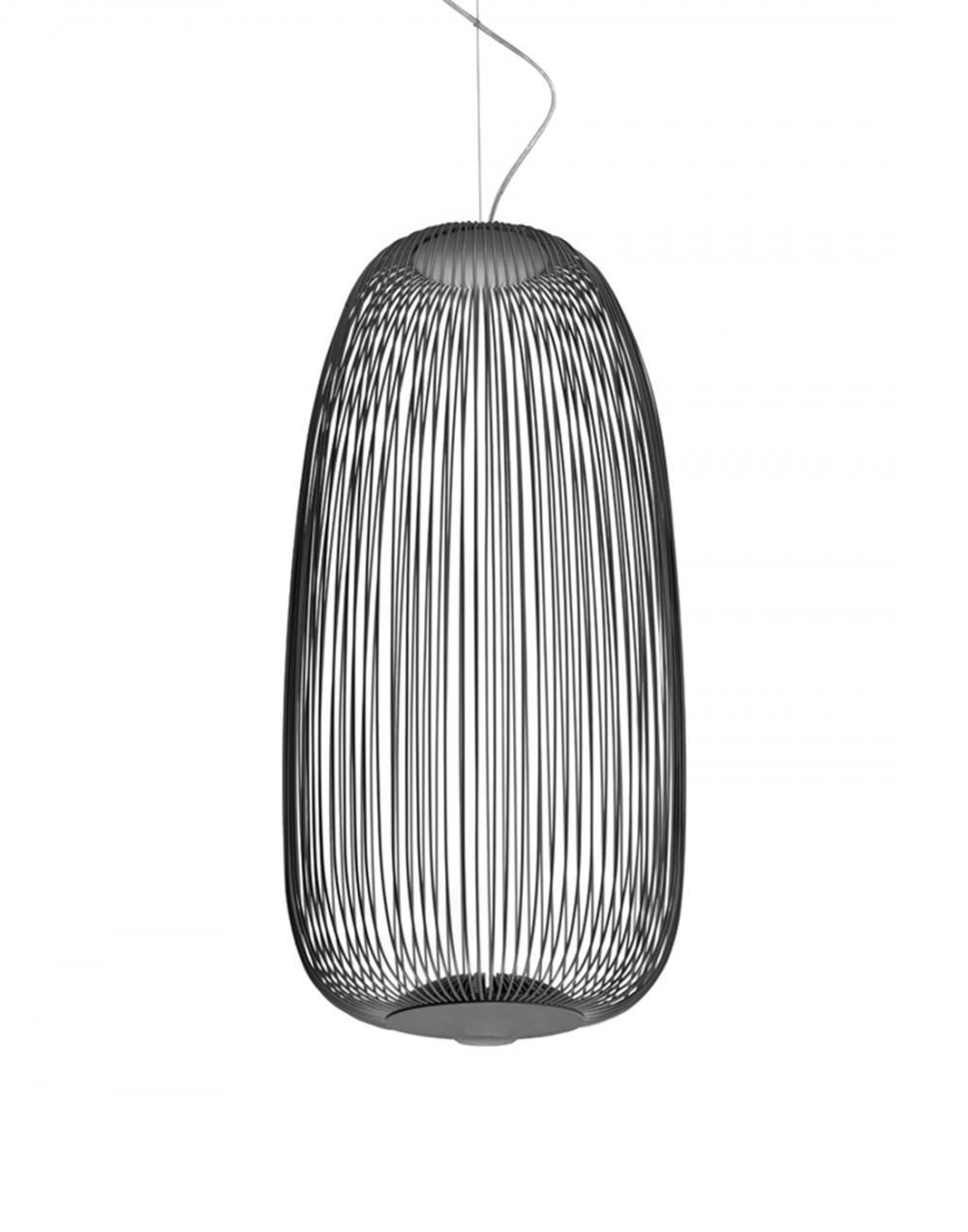 Foscarini Spokes 1 Pendant Graphite Dimmable Black Designer Pendant Lighting