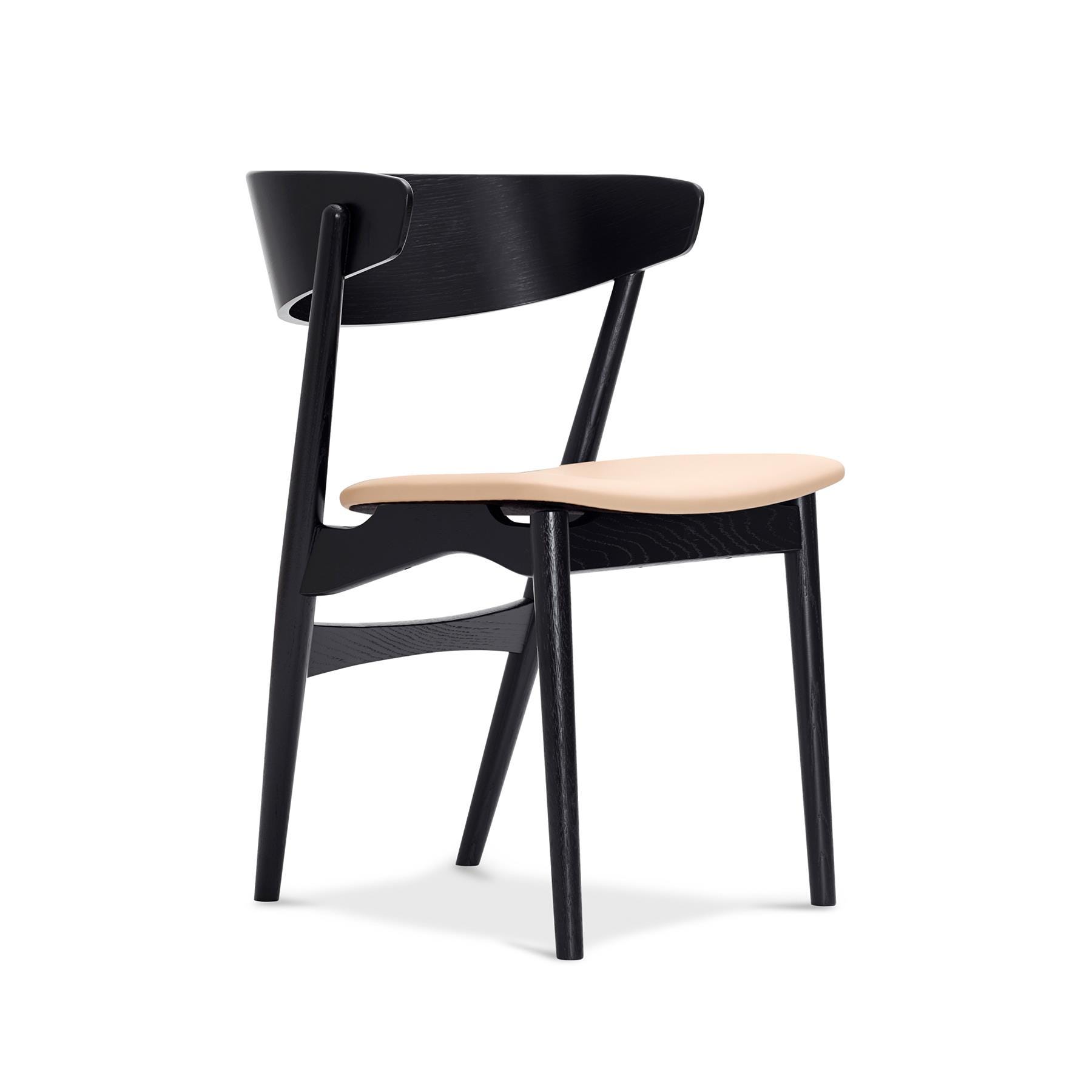 Sibast No 7 Dining Chair Upholstered Seat Black Oak Ultra Honey Designer Furniture From Holloways Of Ludlow