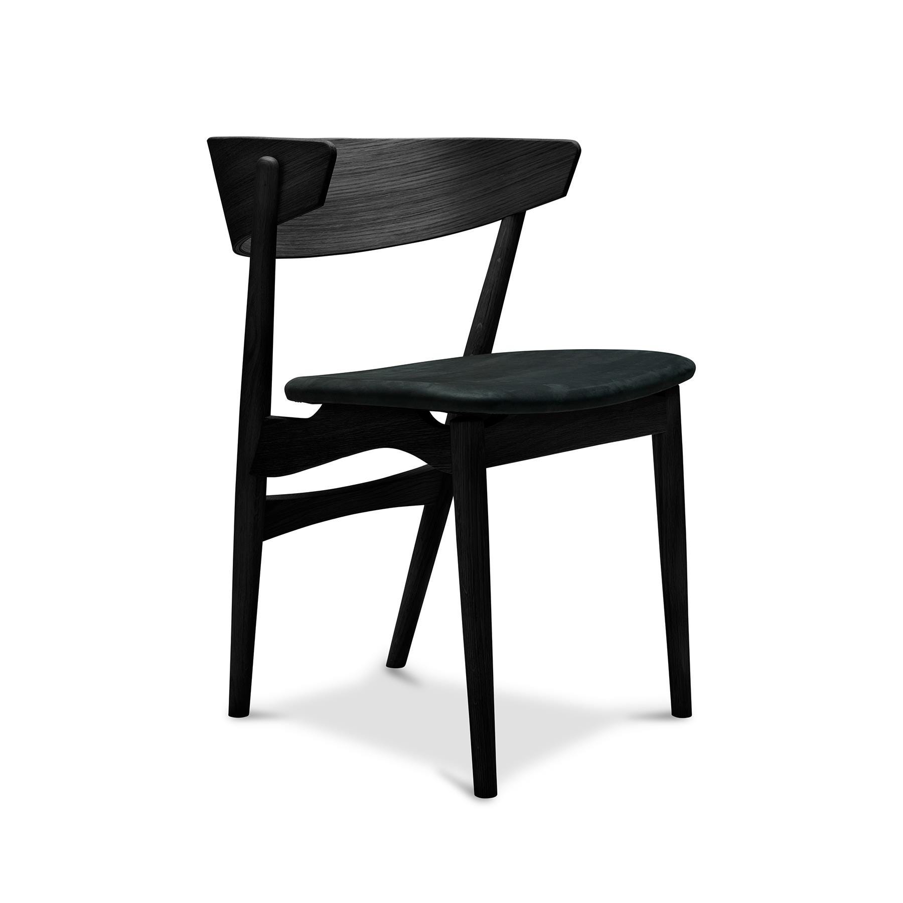Sibast No 7 Dining Chair Upholstered Seat Black Oak Dunes Anthracite Designer Furniture From Holloways Of Ludlow