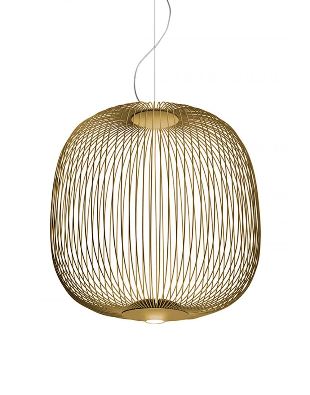 Foscarini Spokes 2 Pendant Gold Dimmable Brassgold Designer Pendant Lighting