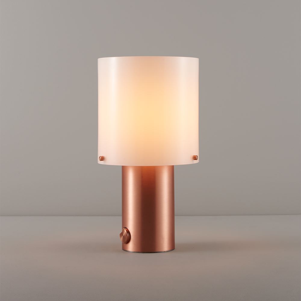 Walter Table Light Medium Opal And Copper