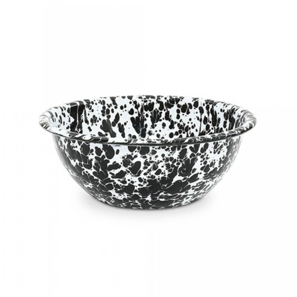 Old School Electric Splatter Bowl Black Porcelain Enamel On Steel Base