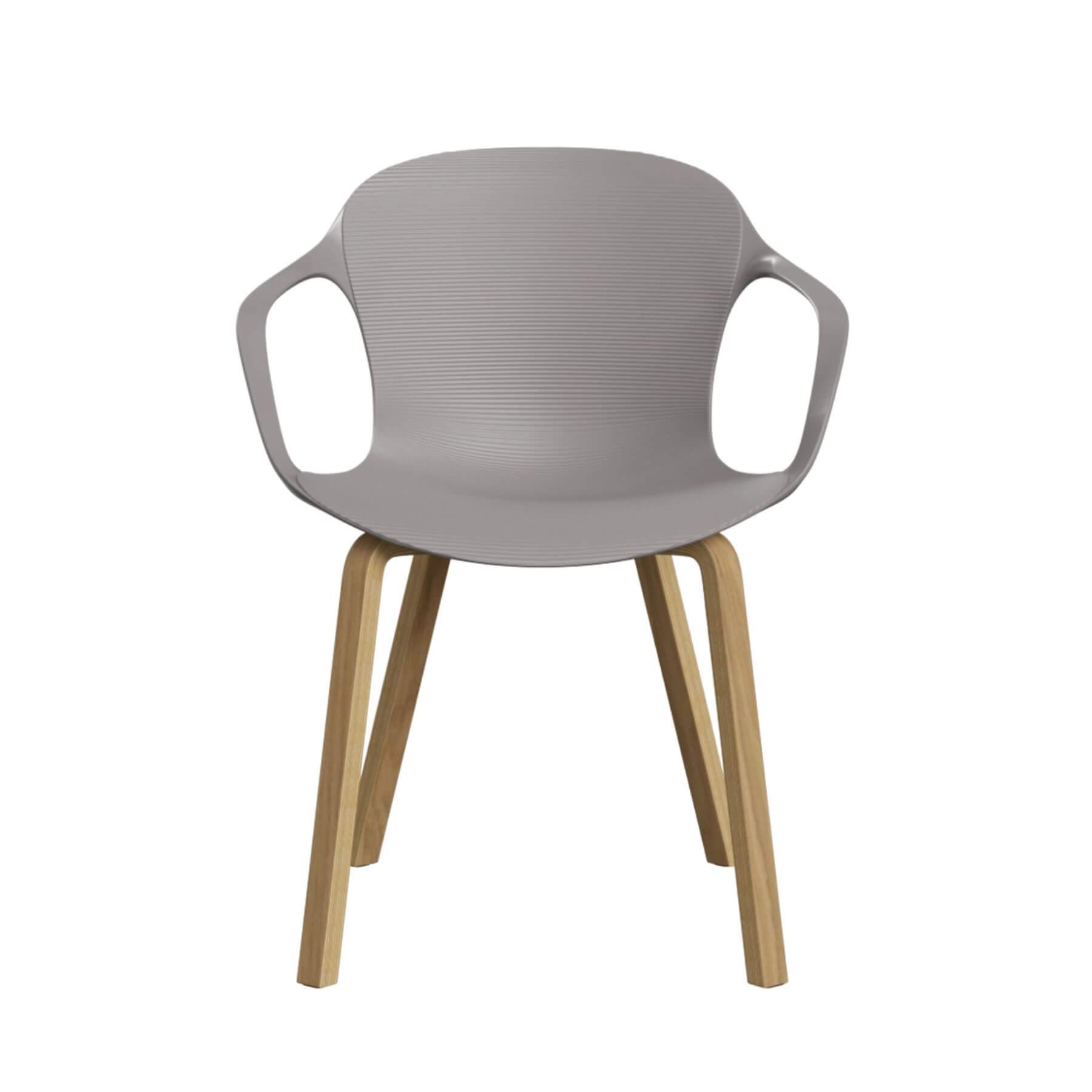 Fritz Hansen Nap Dining Chair Silver Grey With Arms Wood Base Grey Designer Furniture From Holloways Of Ludlow