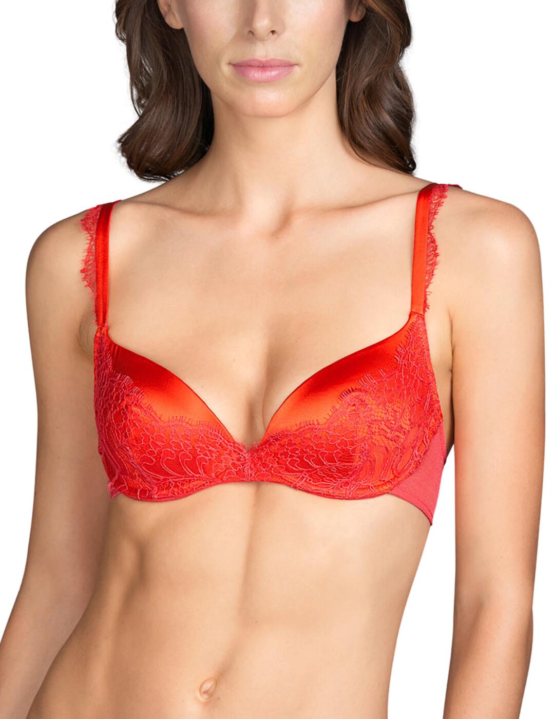 Look and feel sexy with this plunge bra from Andres Sarda's Love collection. Delicate lace adorns the cups giving an elegant style. This bra is underwired to offer amazing support and uplift. Padding in the cups forms a naturally rounded shape and accentuates the cleavage. The adjustable straps, which can also be fastened together to create the popular racerback, paired with the hook and eye closure guarantee you find the right fit. Match with coordinates to complete the look.  Delicate lace Underwired Padded Adjustable multiway straps Hook and eye closure Composition: 47% Polyester &pipe; 27% Silk &pipe; 16% Polyamide &pipe; 8% Cotton &pipe; 2% Elastane Listed in UK sizes  49266-89278-1191596 3309316 Padded Plunge Bra