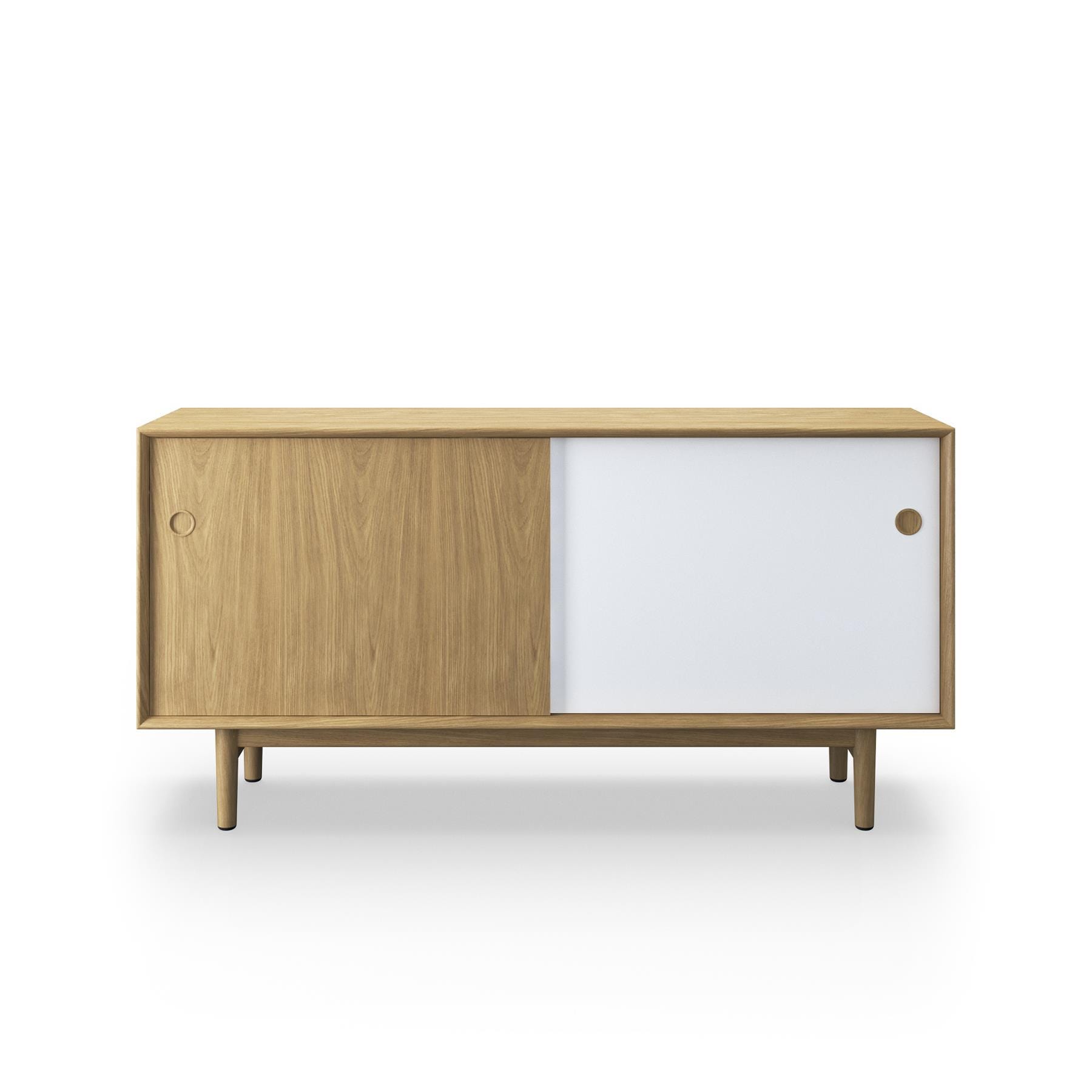 Sibast No 11 Sideboard White Oiled Oak White And Natural Front Wooden Legs Light Wood Designer Furniture From Holloways Of Ludlow