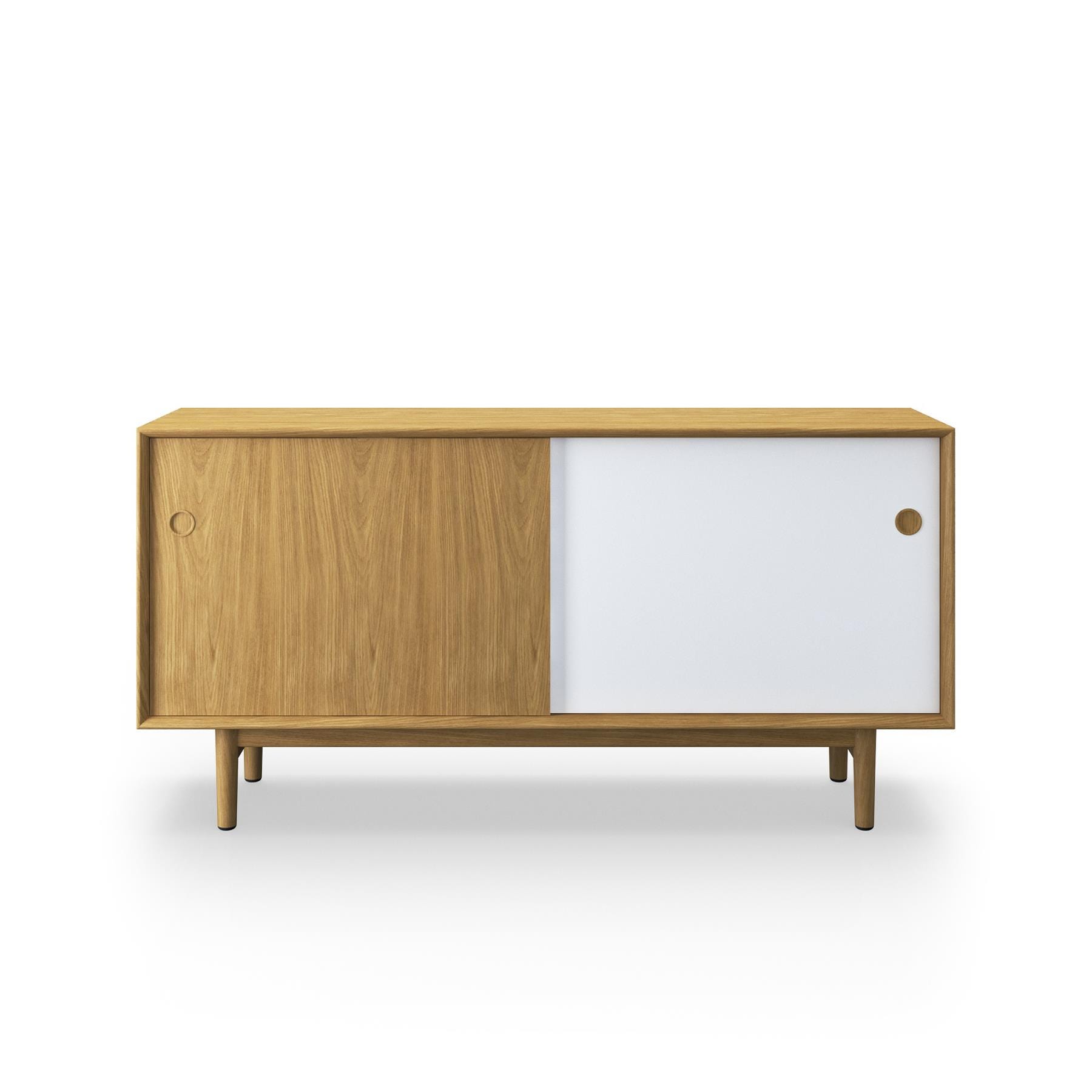 Sibast No 11 Sideboard Natural Oiled Oak White And Natural Front Wooden Legs Light Wood Designer Furniture From Holloways Of Ludlow