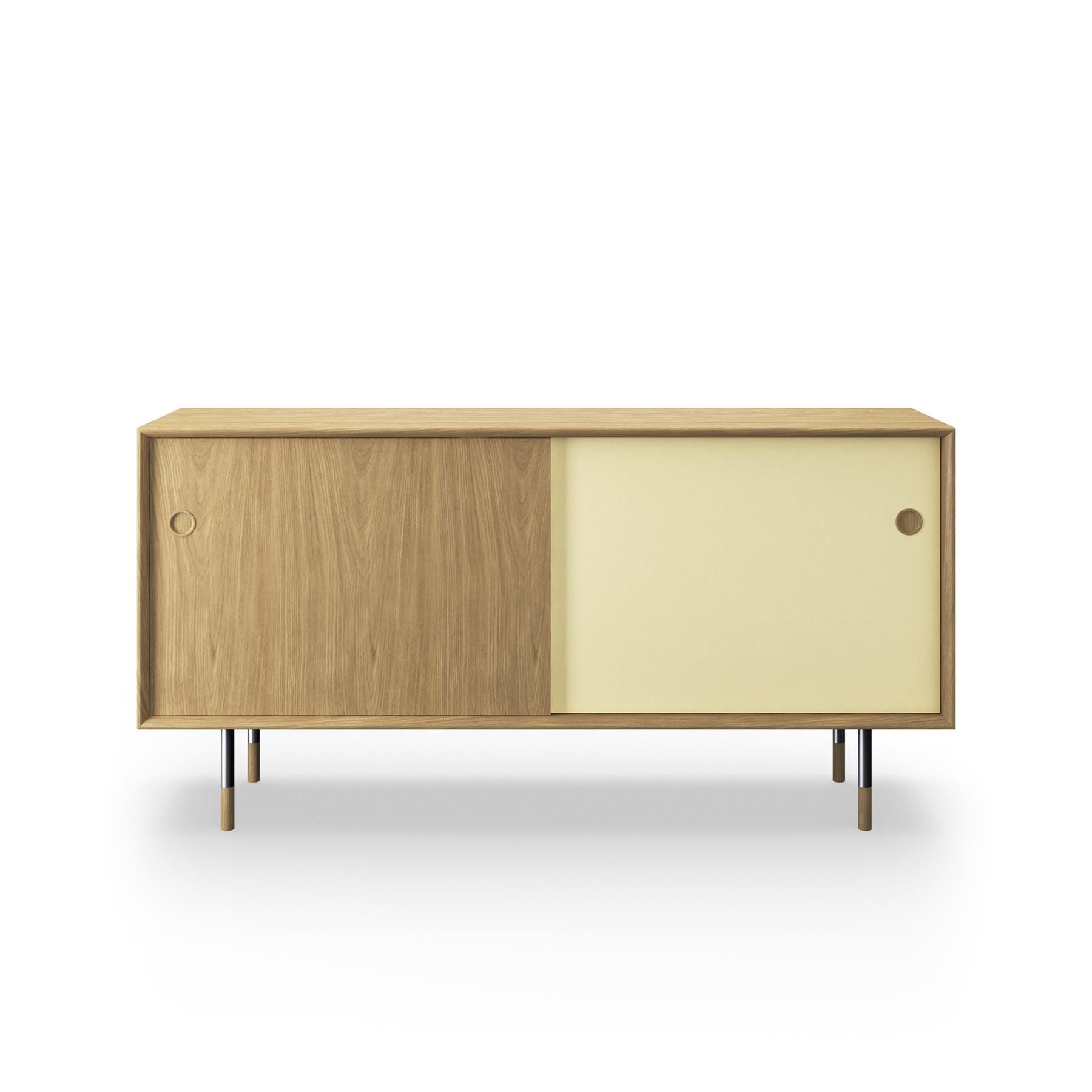 Sibast No 11 Sideboard White Oiled Oak Yellow And Natural Front Metal Legs Light Wood Designer Furniture From Holloways Of Ludlow