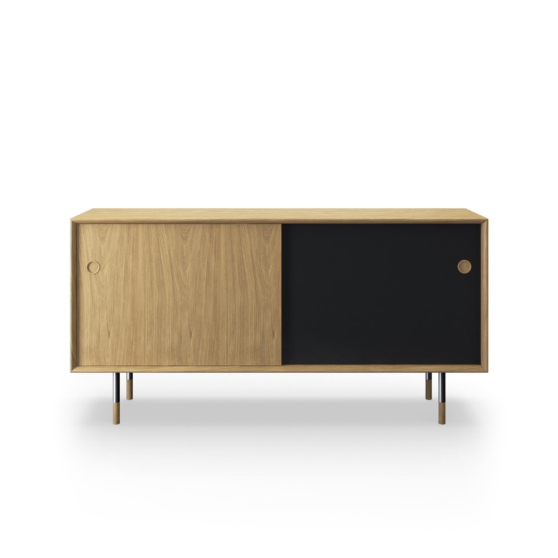 Sibast No 11 Sideboard White Oiled Oak Black And Natural Front Metal Legs Light Wood Designer Furniture From Holloways Of Ludlow