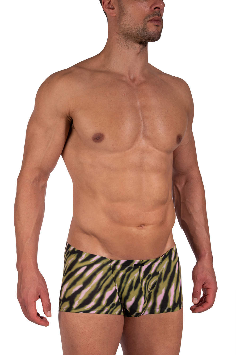 Shop luxury Manstore M2388 Bungee Pants men’s underwear boxer briefs. Silky animal print male trunks with curvy cupped pouch. Buy undershorts online