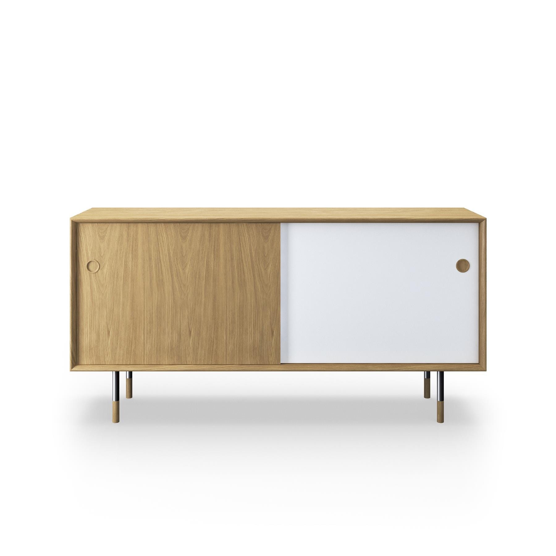 Sibast No 11 Sideboard White Oiled Oak White And Natural Front Metal Legs Light Wood Designer Furniture From Holloways Of Ludlow