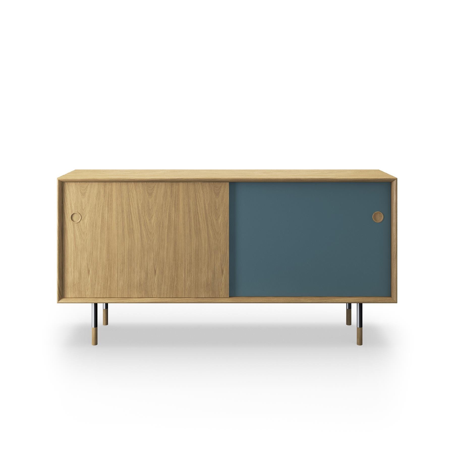 Sibast No 11 Sideboard White Oiled Oak Blue And Natural Front Metal Legs Light Wood Designer Furniture From Holloways Of Ludlow