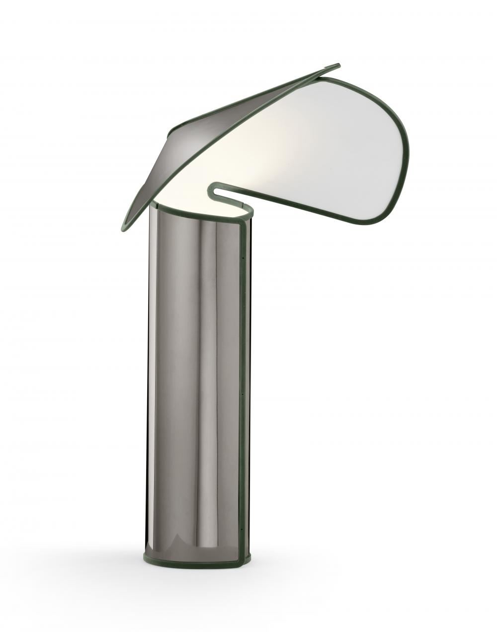 Chiara Table Light Anodized Polished Dark Grey With Olive Green Edge