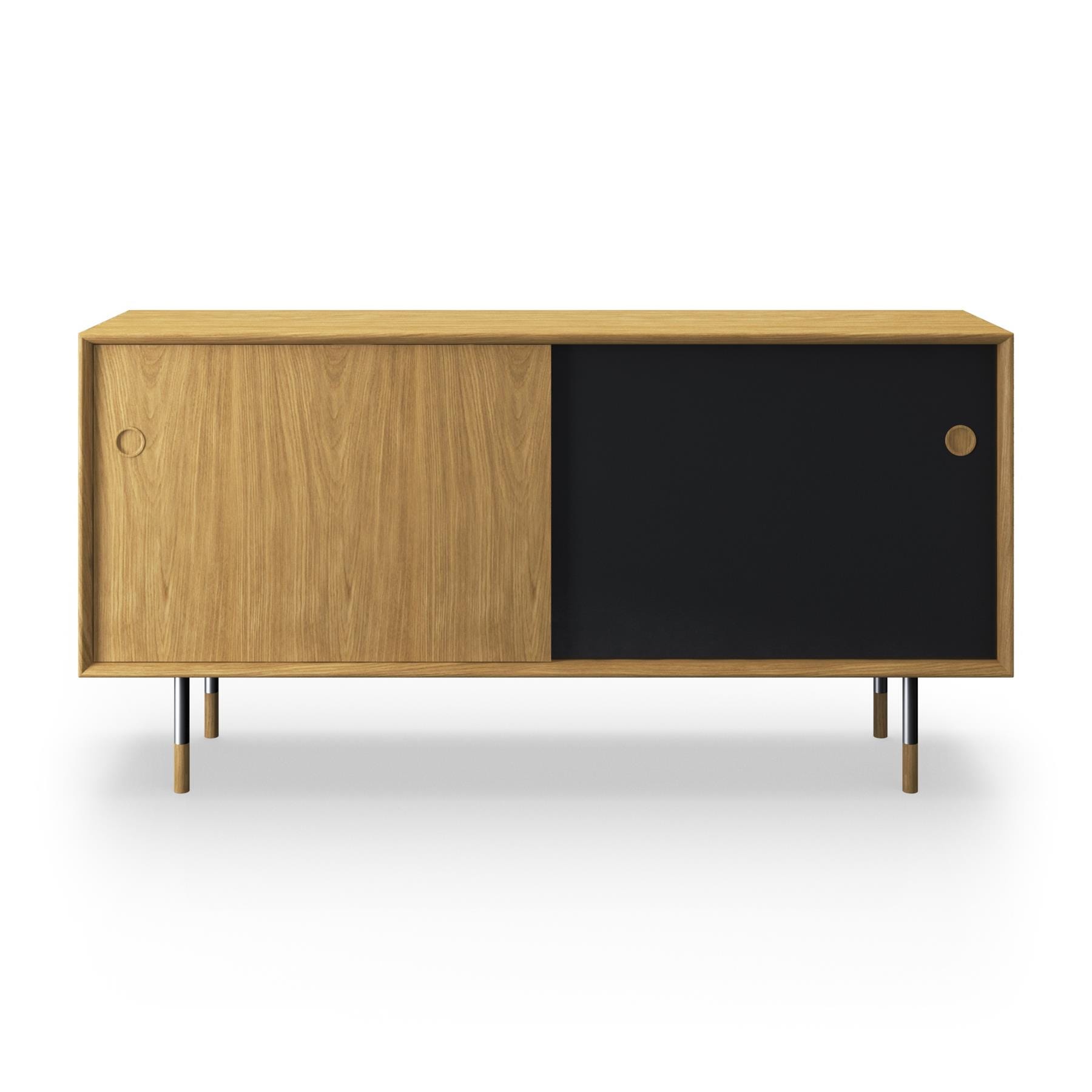 Sibast No 11 Sideboard Natural Oiled Oak Black And Natural Front Metal Legs Light Wood Designer Furniture From Holloways Of Ludlow