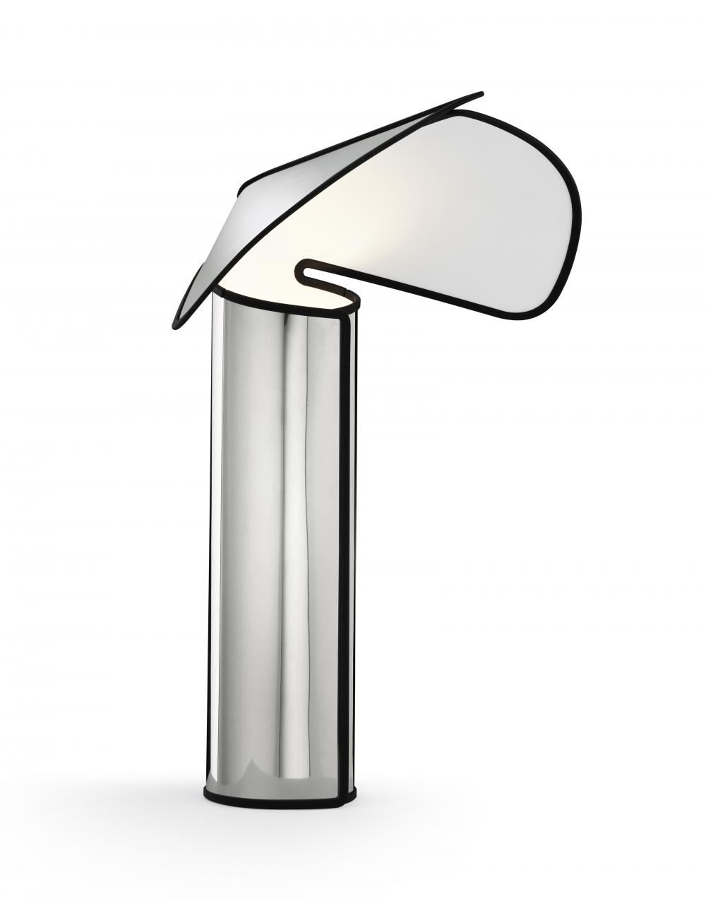 Chiara Table Light Anodized Polished Natural Aluminium With Anthractie Edge