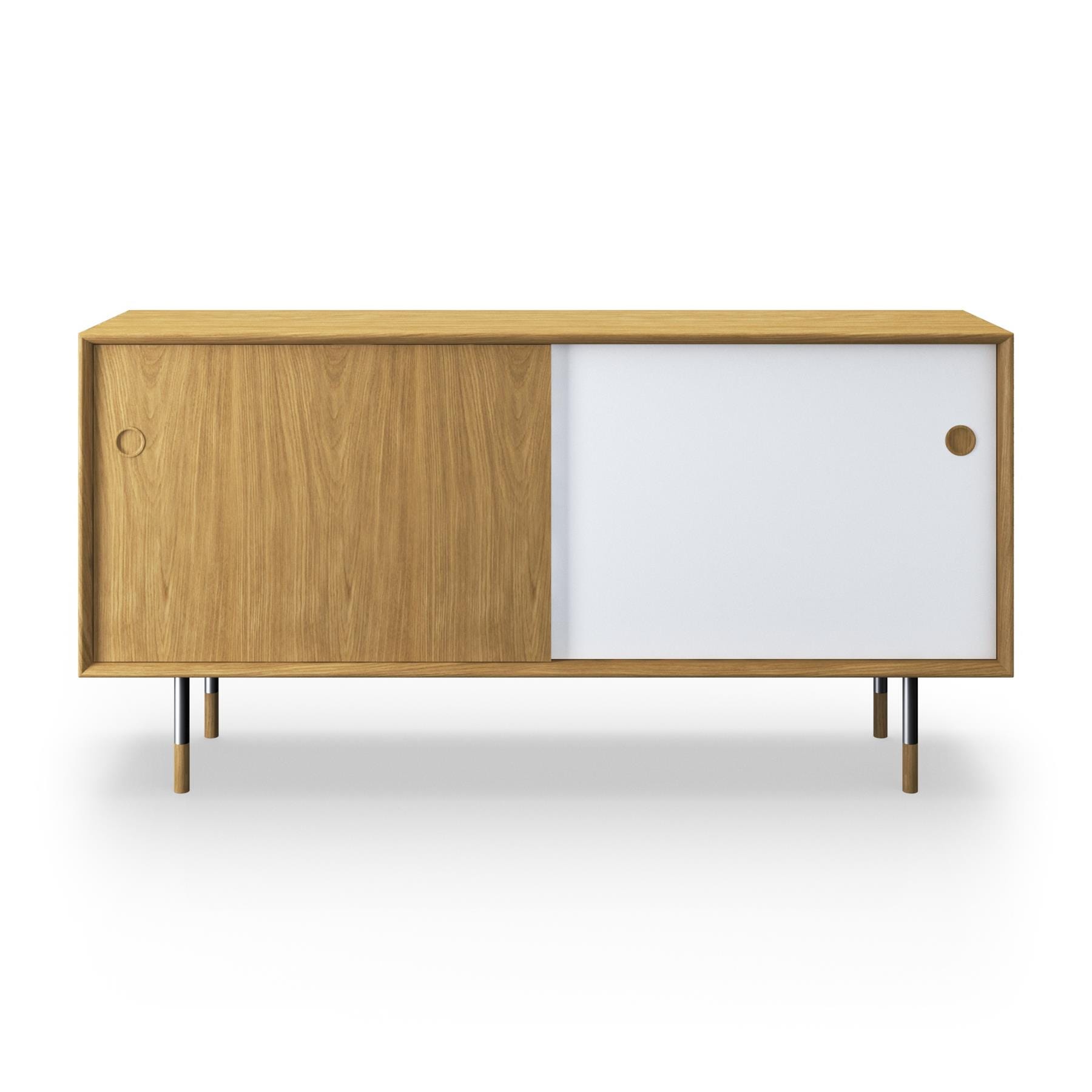 Sibast No 11 Sideboard Natural Oiled Oak White And Natural Front Metal Legs Light Wood Designer Furniture From Holloways Of Ludlow