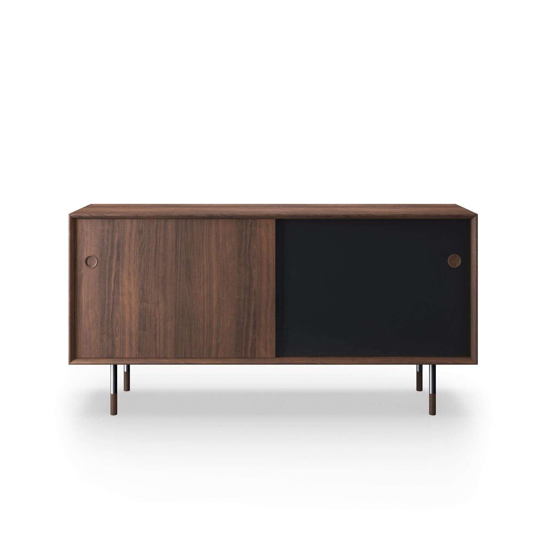 Sibast No 11 Sideboard Walnut Black And Natural Front Metal Legs Dark Wood Designer Furniture From Holloways Of Ludlow