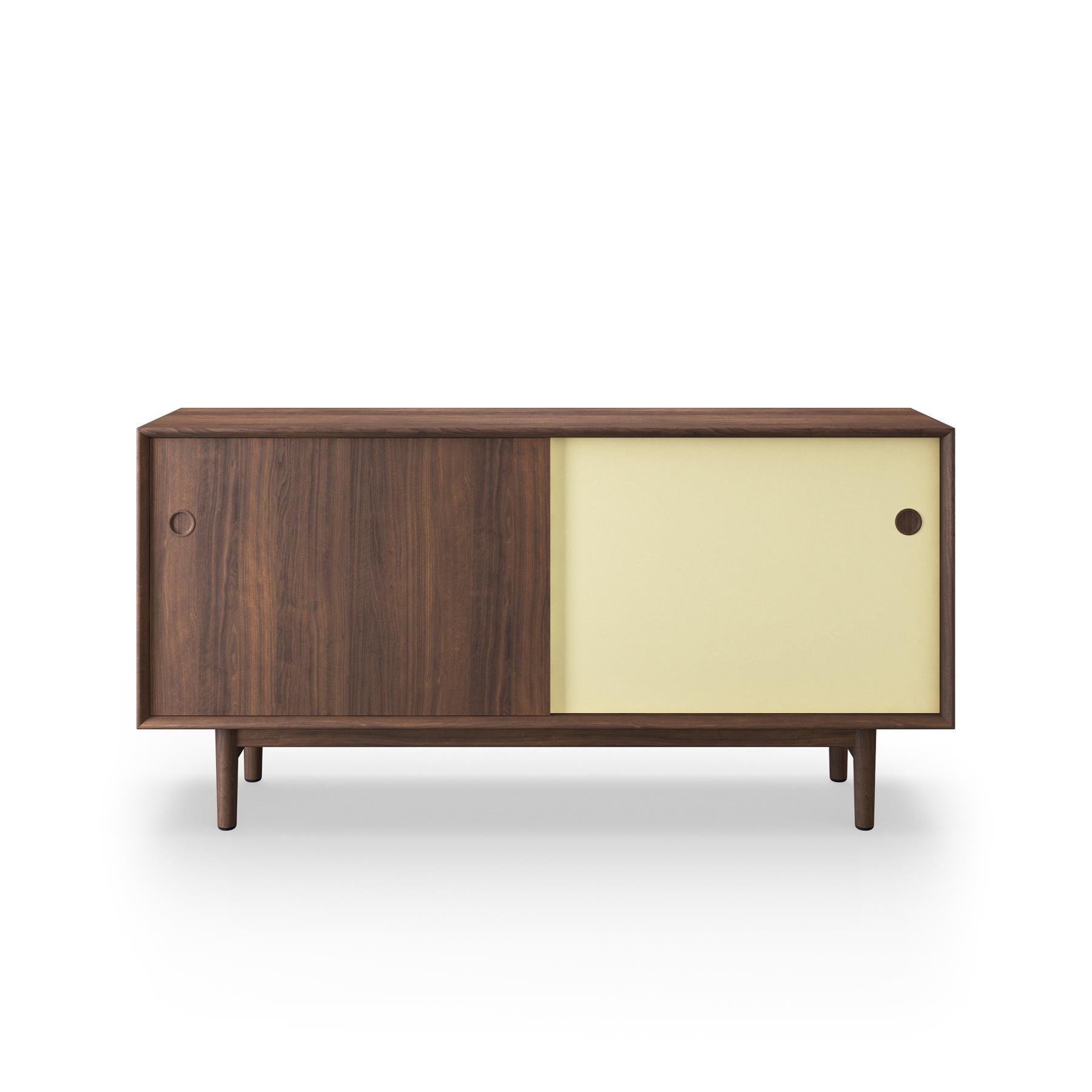 Sibast No 11 Sideboard Walnut Yellow And Natural Front Wooden Legs Dark Wood Designer Furniture From Holloways Of Ludlow