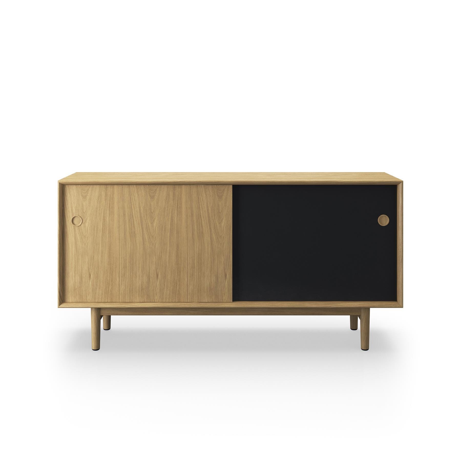 Sibast No 11 Sideboard White Oiled Oak Black And Natural Front Wooden Legs Light Wood Designer Furniture From Holloways Of Ludlow