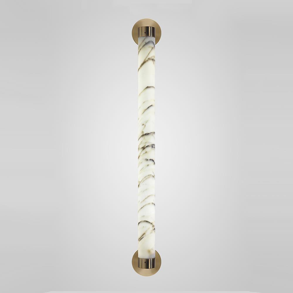 Marble Tube Wall Light Brass