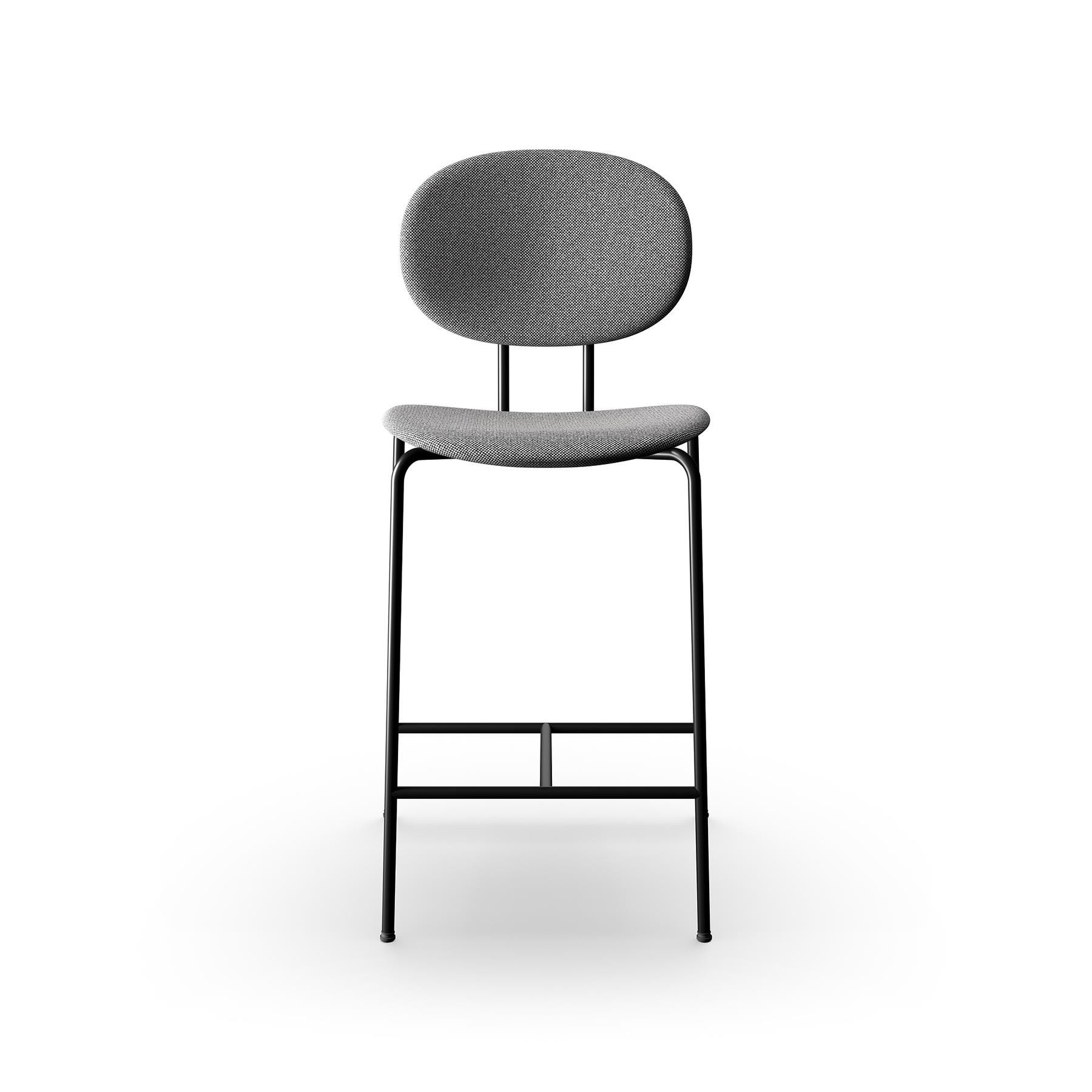 Sibast Piet Hein Bar Chair Upholstered Black Steel Hallingdal 166 High Bar Stool Grey Designer Furniture From Holloways Of Ludlow