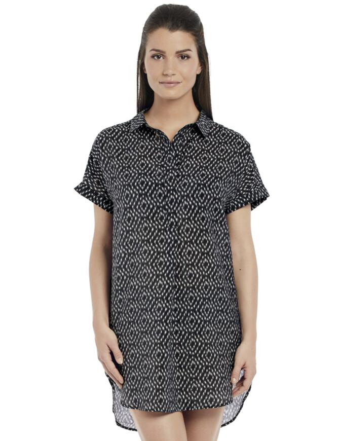 Embody true glamour with the Byron Bay collection, by Fantasie! Offering a comfortable fit, this shirt dress is adorned in a contemporary, geometric pattern to ensure you look and feel your best at the poolside! Pair with matching items to create a effortlessly stylish look.  Chic and elegant design Comfortable fit Soft and lightweight material Good coverage Matching items available Composition:- 81% Nylon &pipe; 19% Elastane  Listed in UK sizes  35107-64366-926663 6445 Shirt Dress
