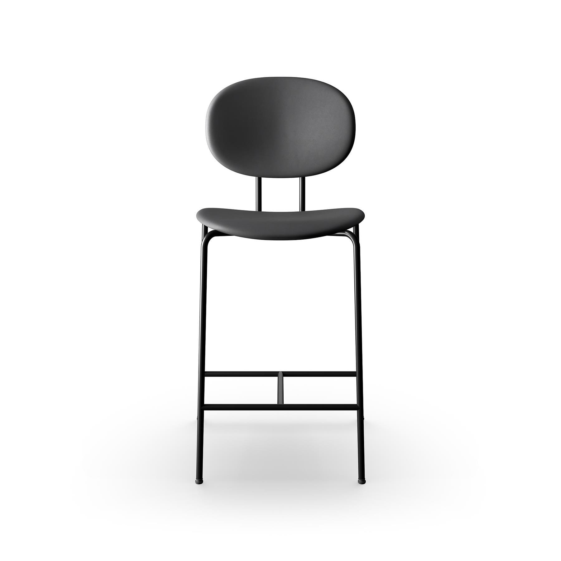 Sibast Piet Hein Bar Chair Upholstered Black Steel Dunes Anthracite Leather Kitchen Counter Stool Designer Furniture From Holloways Of Ludlow