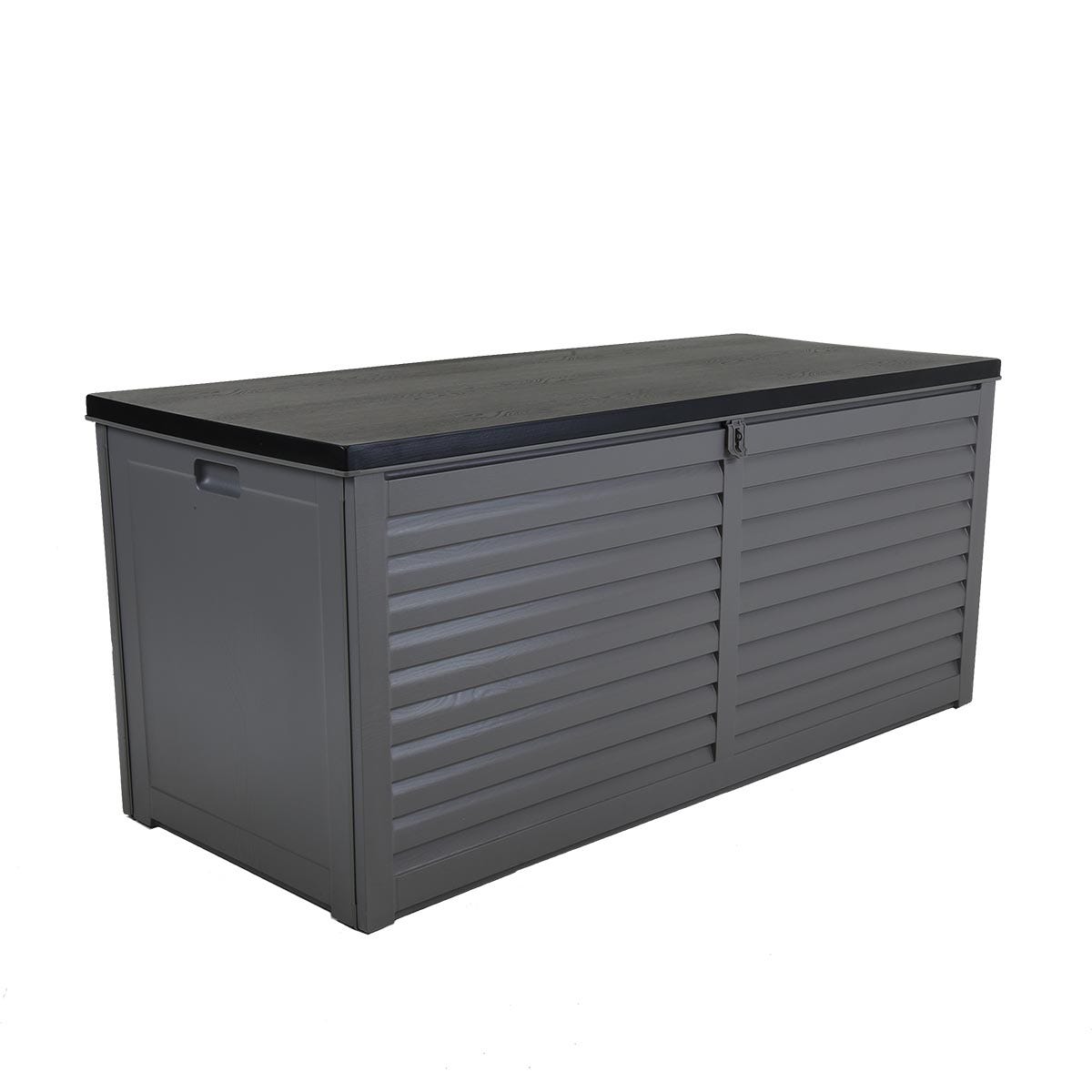Charles Bentley 490l Large Outdoor Plastic Storage Box Grey And Black