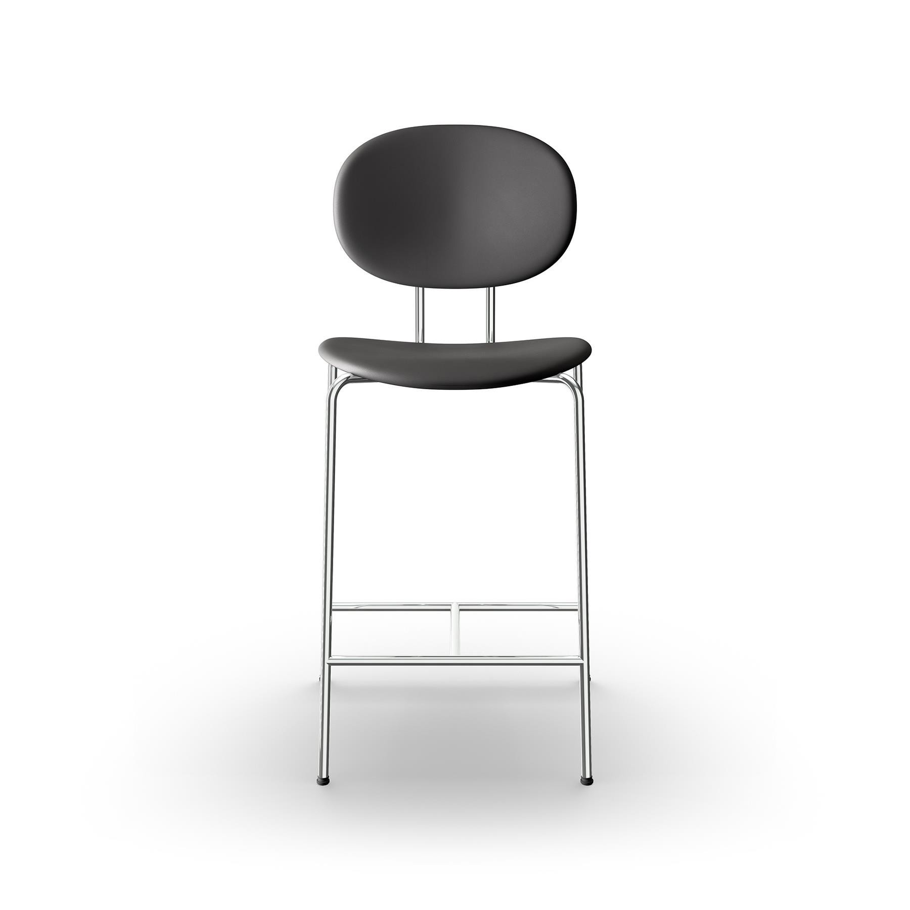 Sibast Piet Hein Bar Chair Upholstered Chrome Ultra Black Brown Kitchen Counter Stool Brown Designer Furniture From Holloways Of Ludlow