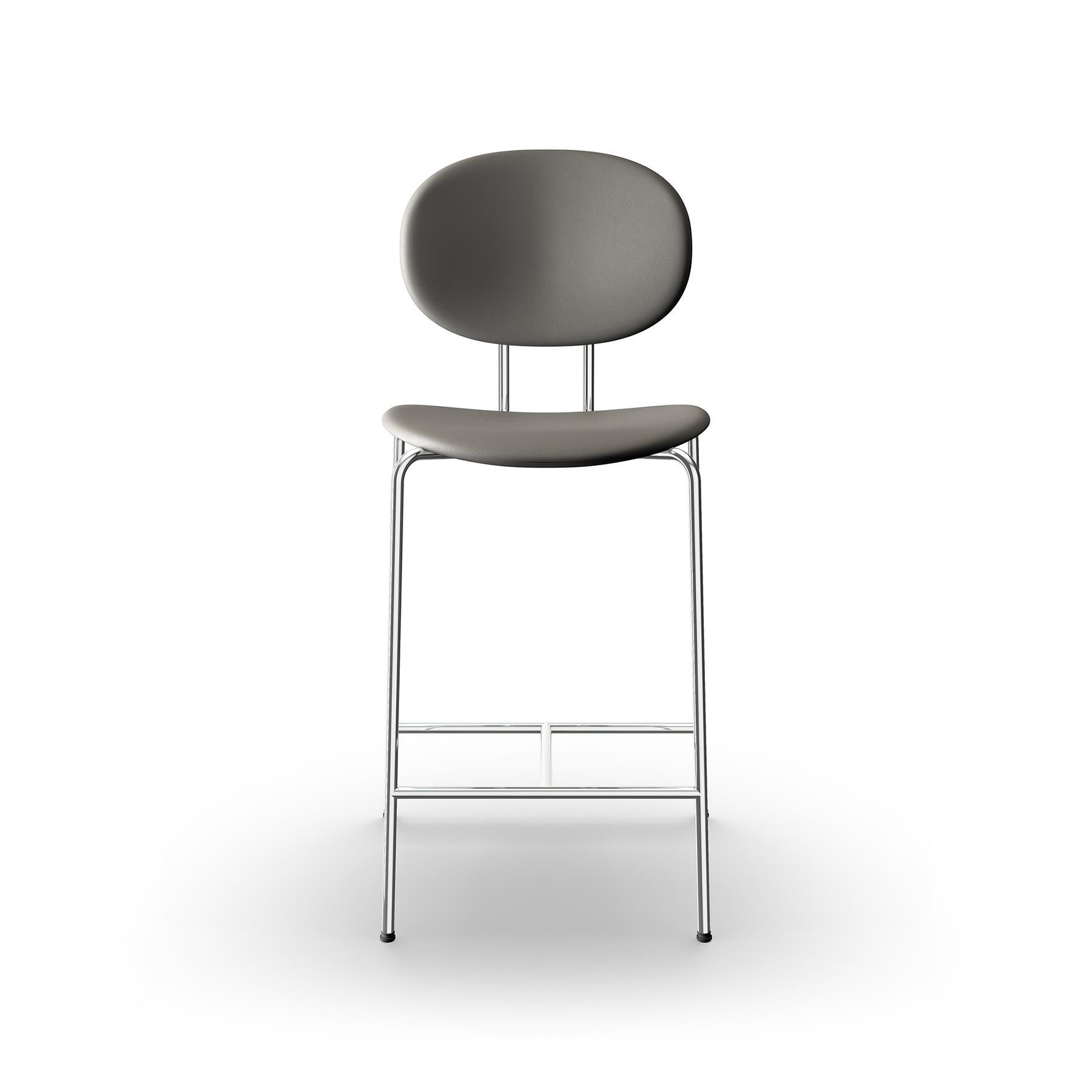 Sibast Piet Hein Bar Chair Upholstered Chrome Silk Grey High Bar Stool Grey Designer Furniture From Holloways Of Ludlow