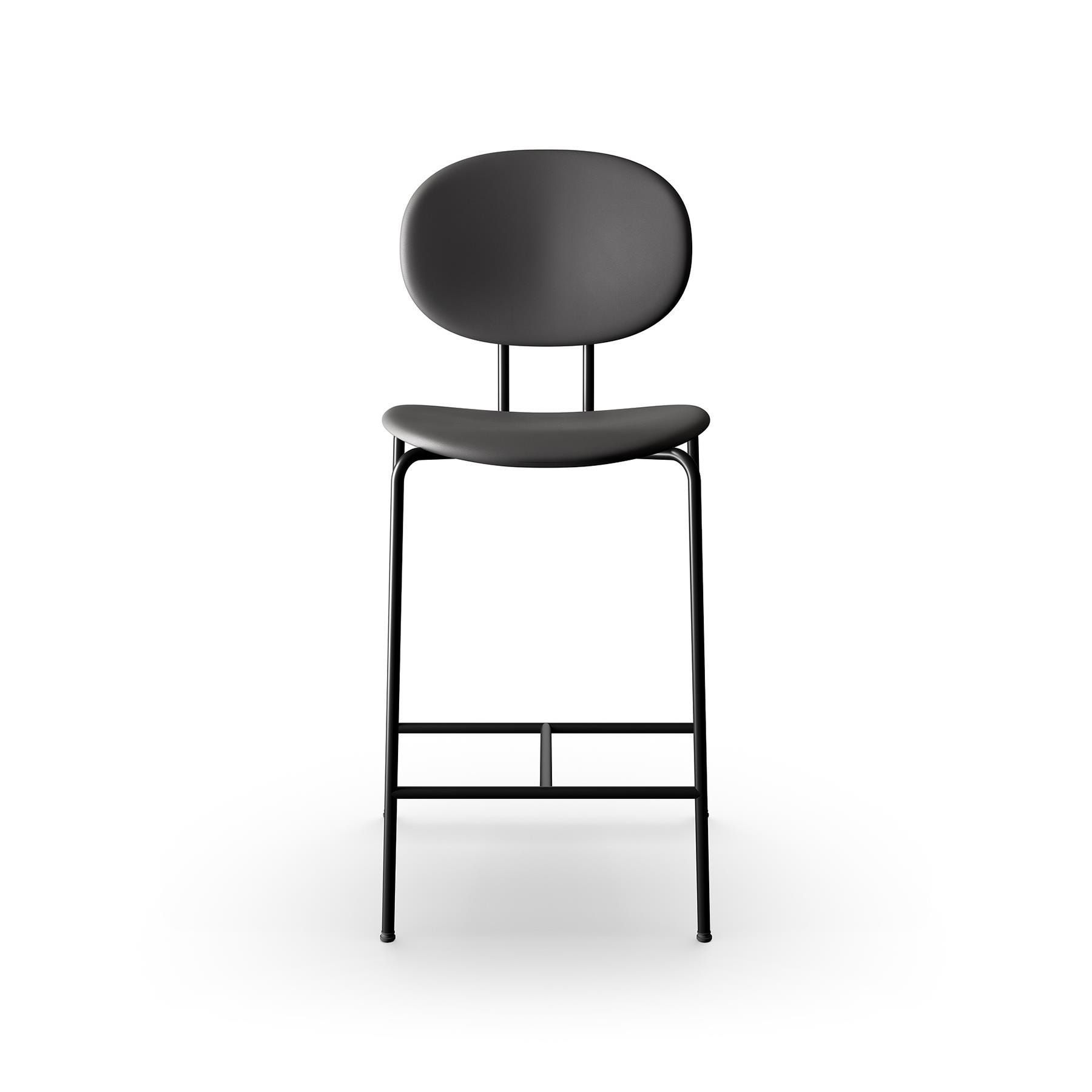 Sibast Piet Hein Bar Chair Upholstered Black Steel Ultra Black Brown Kitchen Counter Stool Brown Designer Furniture From Holloways Of Ludlow