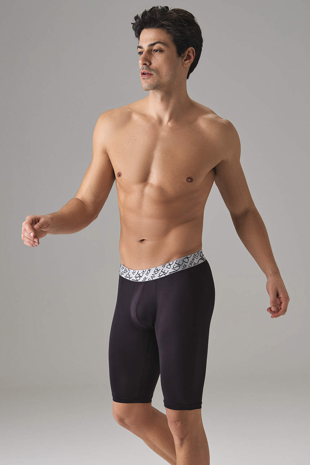 Shop Doreanse 1786 Sportive Long Black Boxer Brief men’s underwear. Silky ultra fine male cycle length short. Deep waistband unlined pouch. Buy online