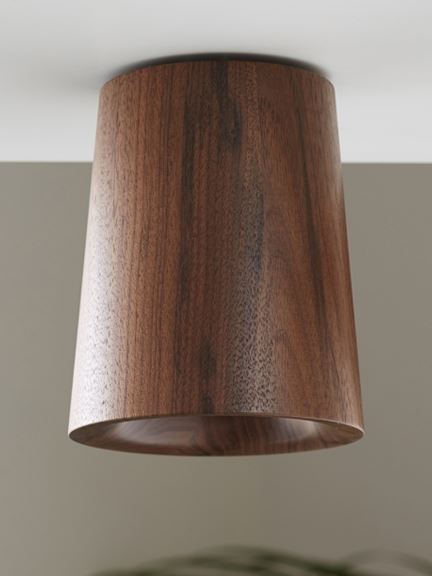 Solid Ceiling Light Wood Walnut Cone