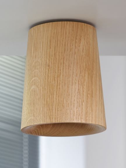 Solid Ceiling Light Wood Natural Oak Cone