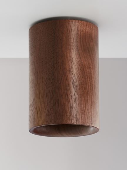 Solid Ceiling Light Wood Walnut Cylinder