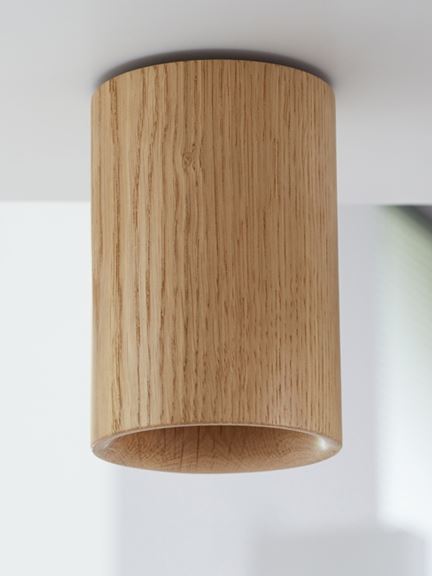 Solid Ceiling Light Wood Natural Oak Cylinder
