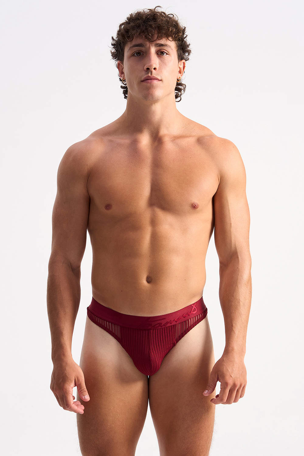 TEAMM8 Casanova Thong men’s see through underwear. Shop sexy striped low rise male strings with a lined pouch. Prepare for passion – ship worldwide