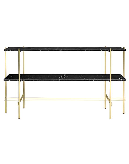 Ts Console Table Brass Frame 2 Shelves