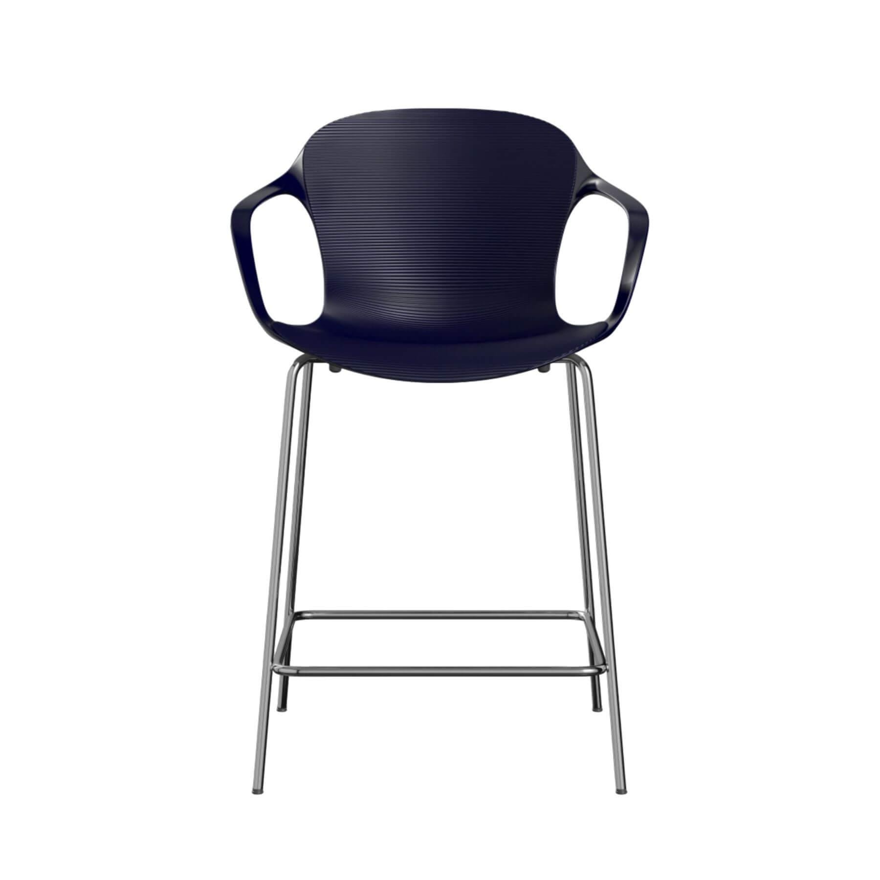 Fritz Hansen Nap Bar Stool Small Midnight Blue With Arms Blue Designer Furniture From Holloways Of Ludlow