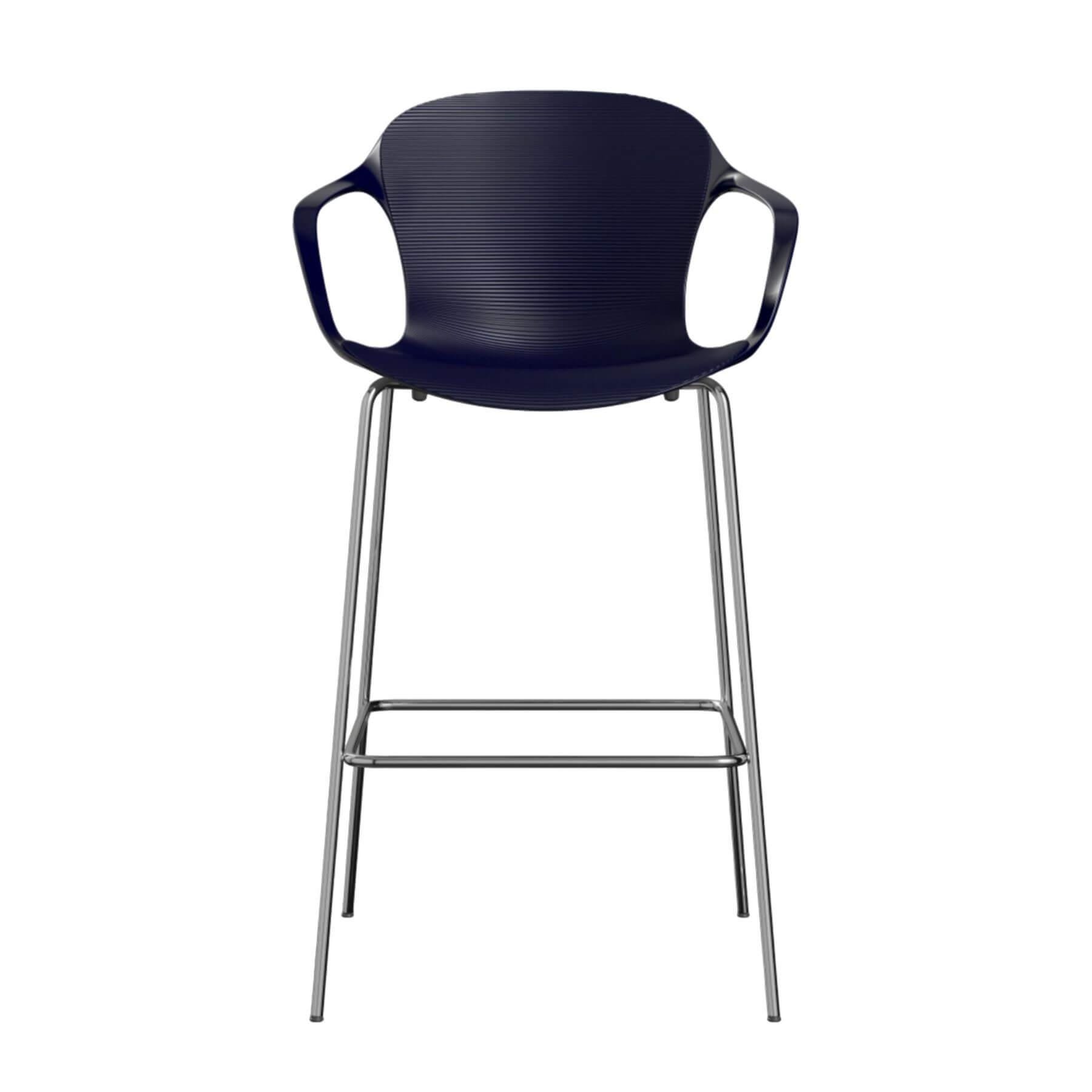 Fritz Hansen Nap Bar Stool Large Midnight Blue With Arms Designer Furniture From Holloways Of Ludlow