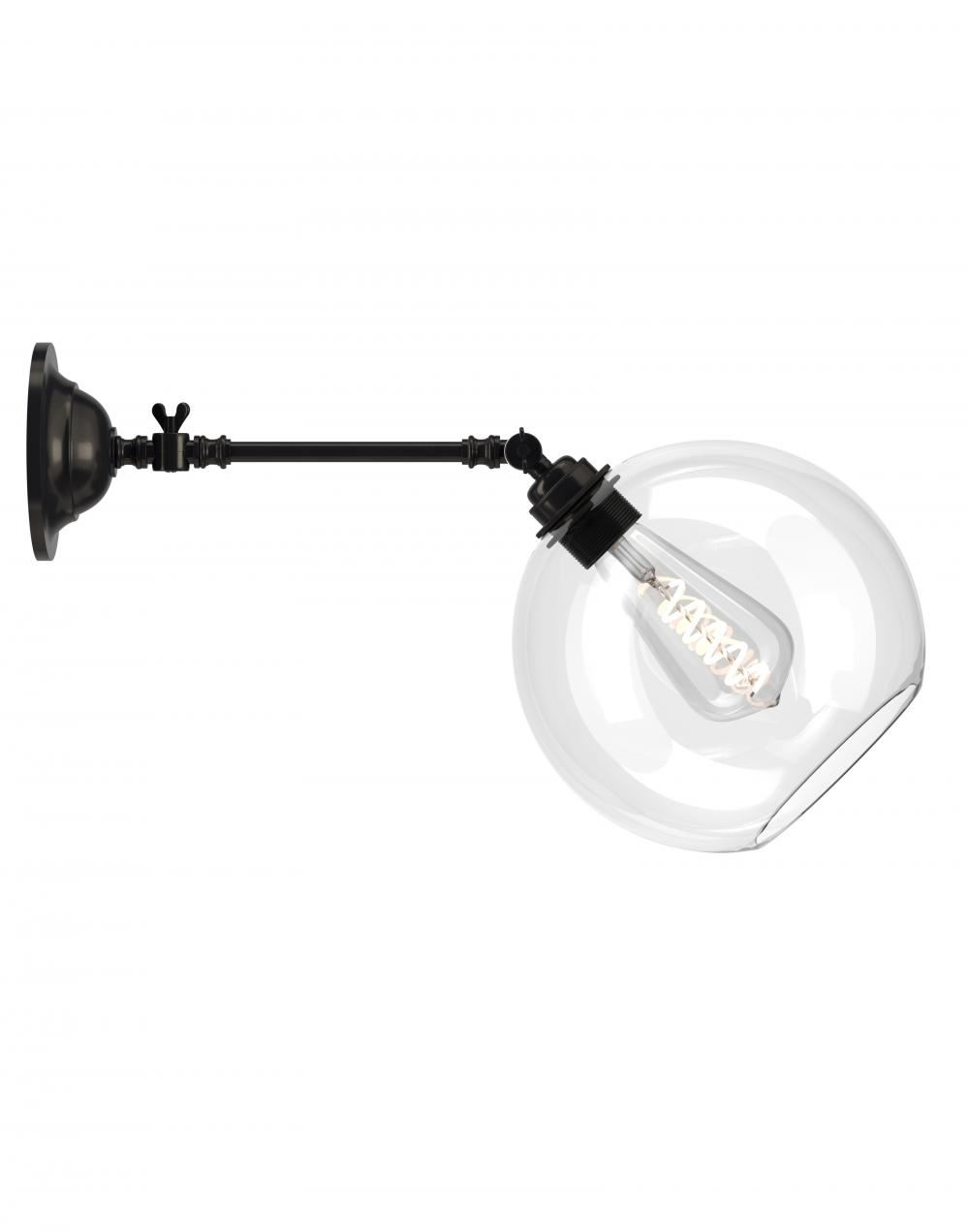 Fritz Fryer Hereford Adjustable Reading Light Large Clear Bronze Wall Lighting Clear