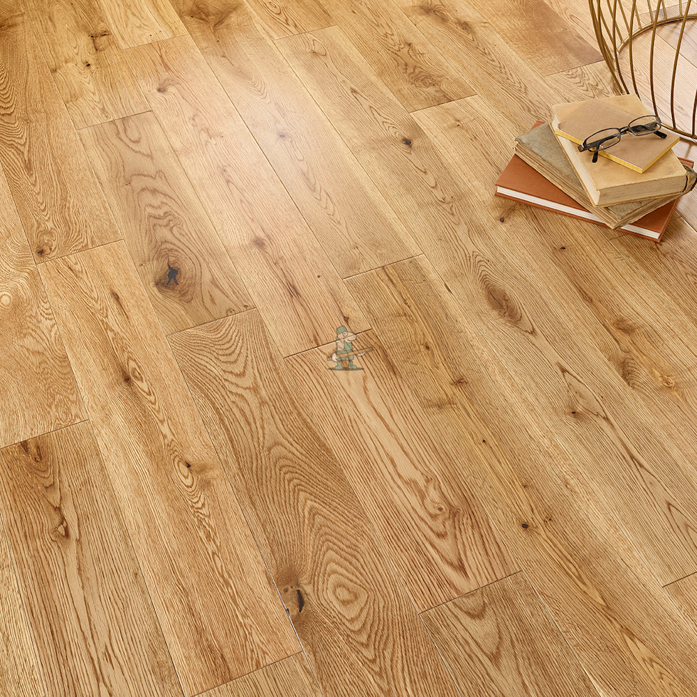 Alabama 125mm Natural Lacquered Oak Solid Wood Flooring