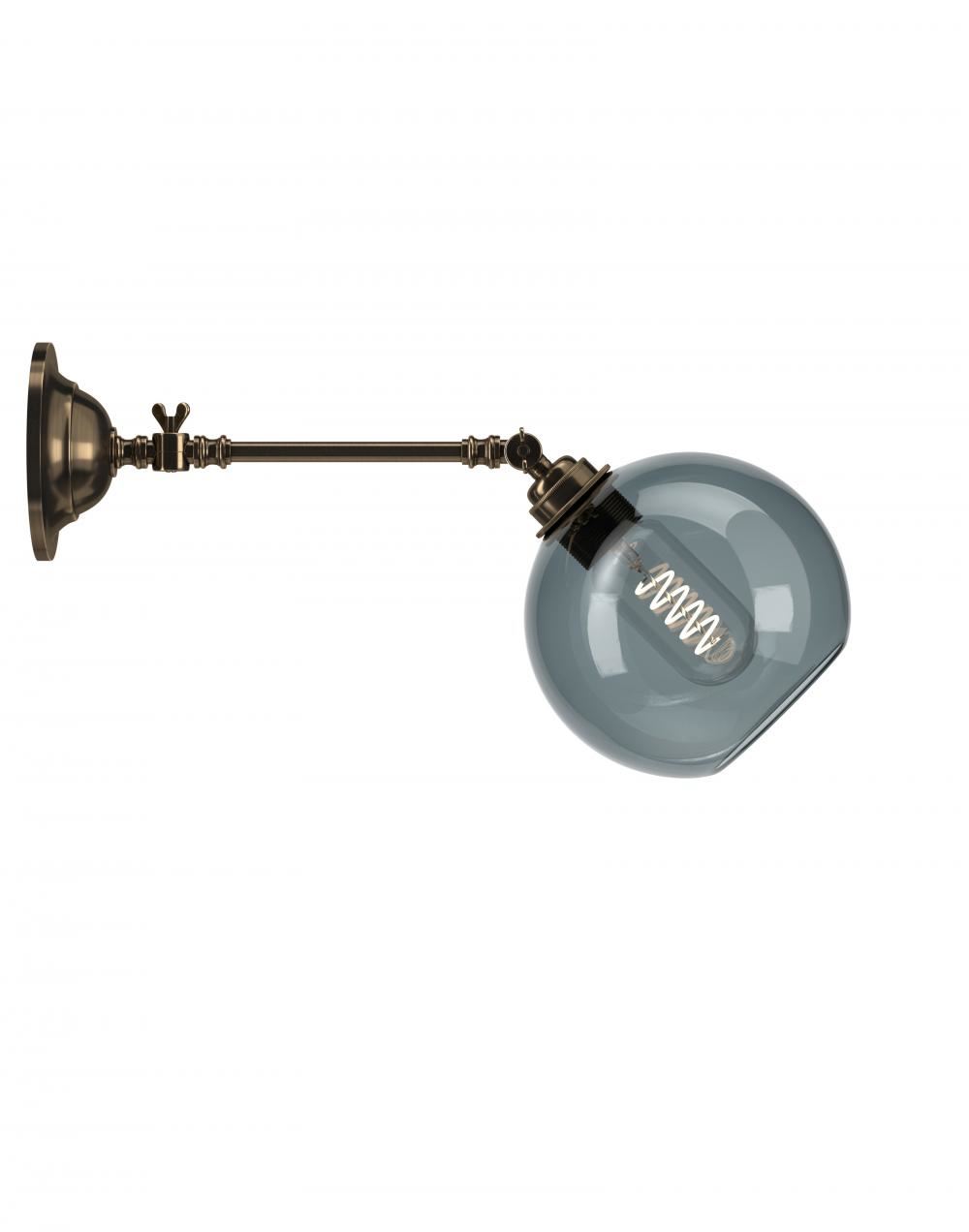 Fritz Fryer Hereford Adjustable Reading Light Medium Smoked Antique Brass Wall Lighting Grey