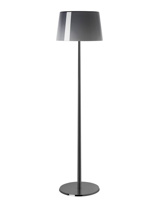 Lumiere Xxl Floor Light Black Chrome Metalwork Grey Glass